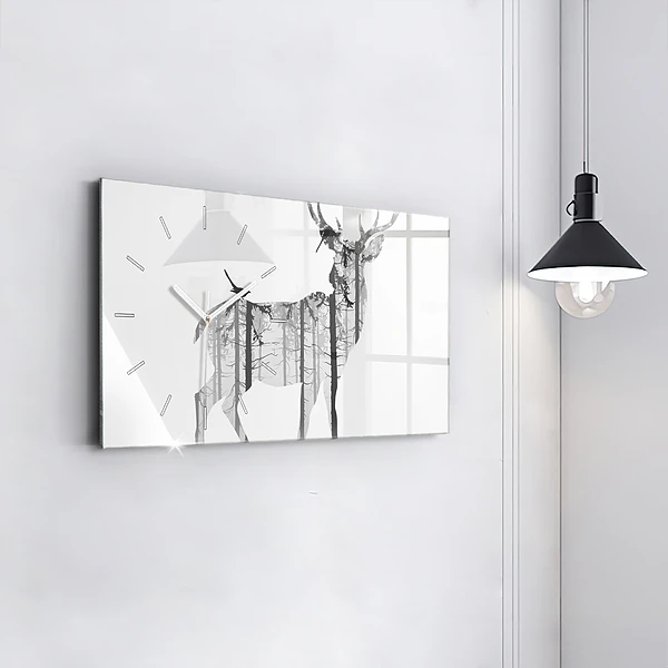 Horizontale Uhr Silhouette eines Rehs Wald
