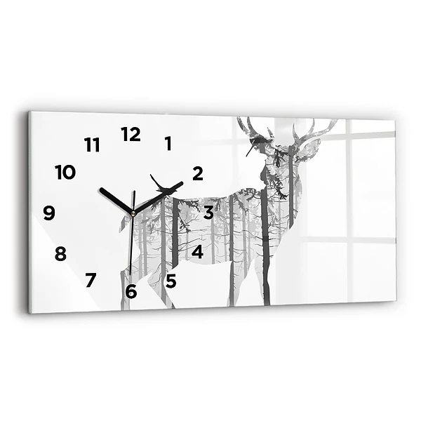 Horizontale Uhr Silhouette eines Rehs Wald