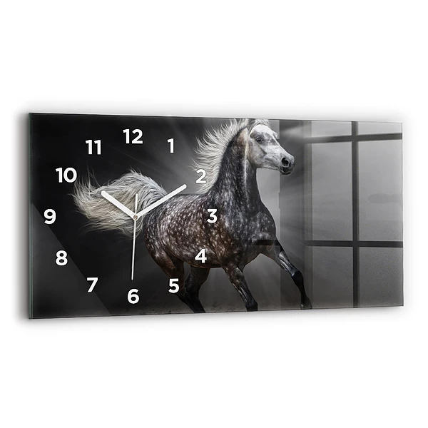 Horizontale Uhr Galoppierendes Pferd