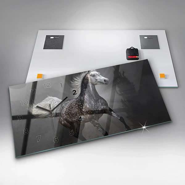 Horizontale Uhr Galoppierendes Pferd