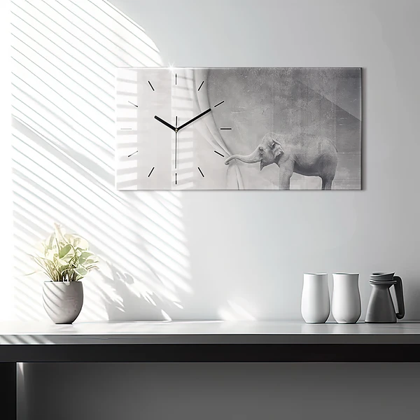 Horizontale Uhr mit motiv Elefant