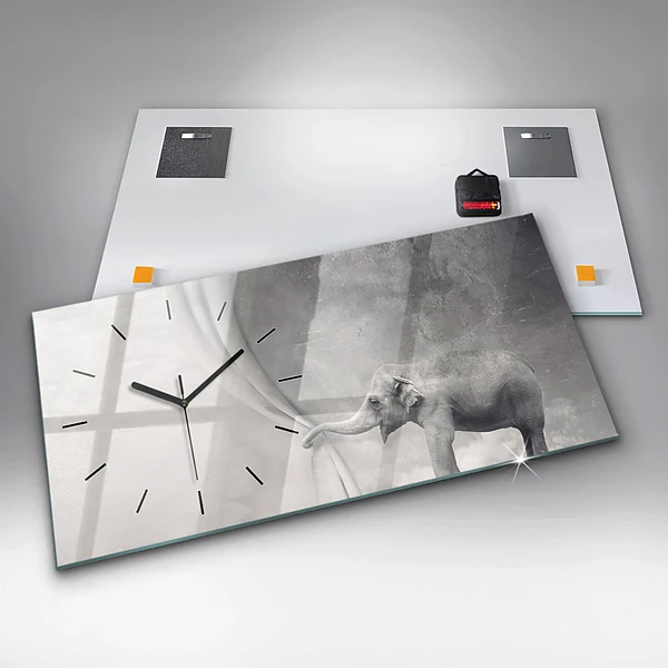 Horizontale Uhr mit motiv Elefant