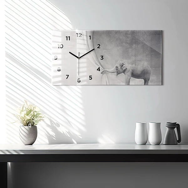 Horizontale Uhr mit motiv Elefant