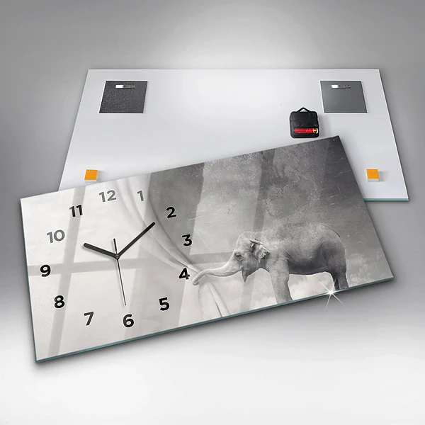 Horizontale Uhr mit motiv Elefant