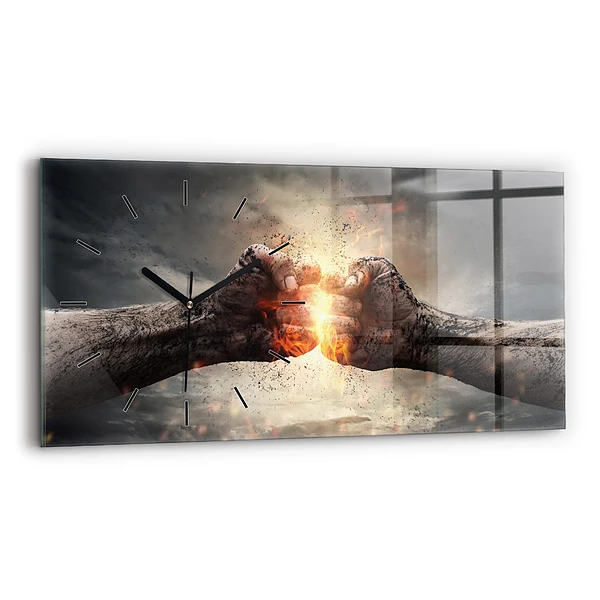 Horizontale Uhr mit motiv Fäuste Macht