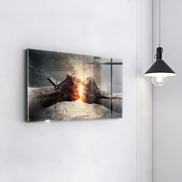 Horizontale Uhr mit motiv Fäuste Macht