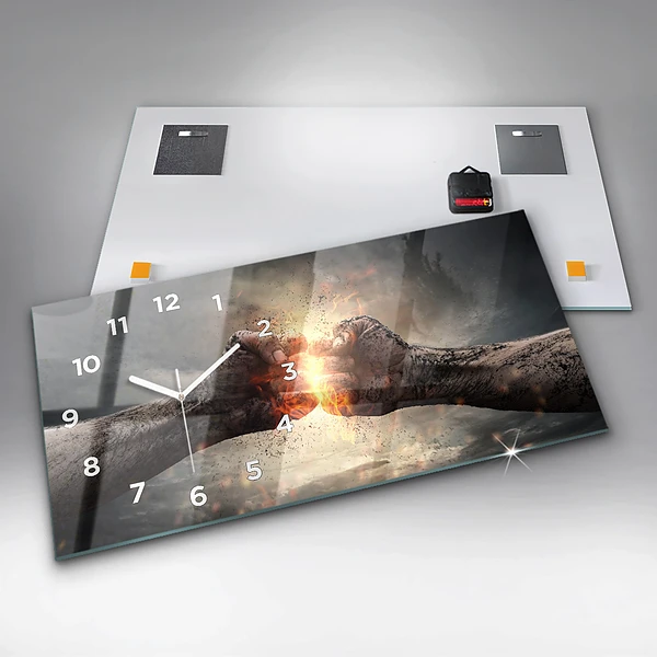 Horizontale Uhr mit motiv Fäuste Macht