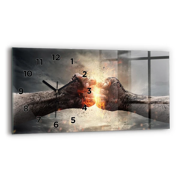 Horizontale Uhr mit motiv Fäuste Macht
