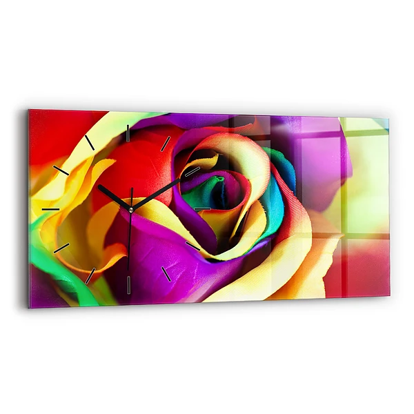 Horizontale Uhr Regenbogenrose
