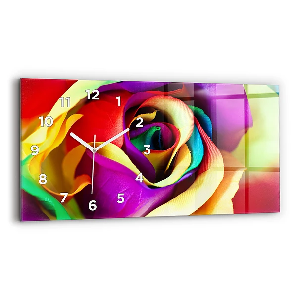 Horizontale Uhr Regenbogenrose