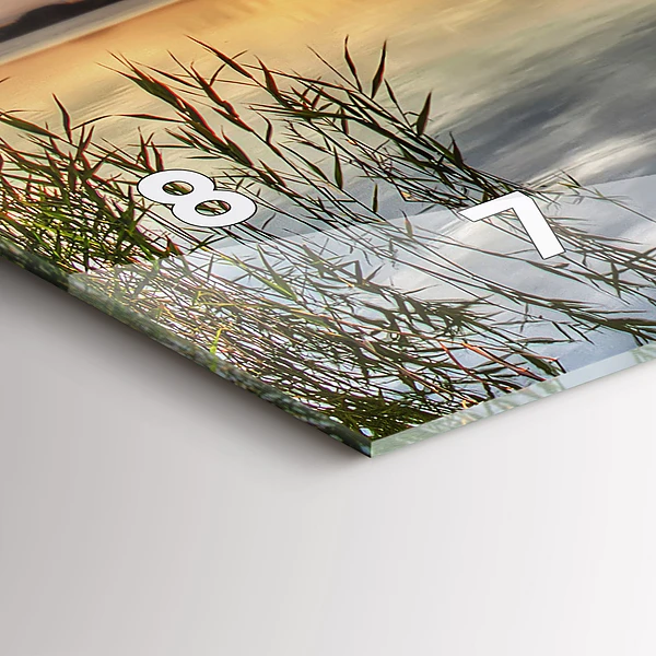 Horizontale Uhr mit motiv Sonnenuntergang See