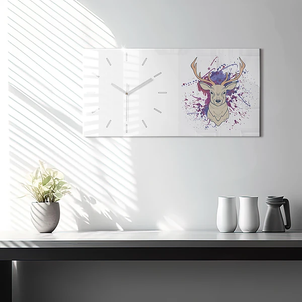 Horizontale Uhr mit motiv Vektor-Illustration eines Rehs