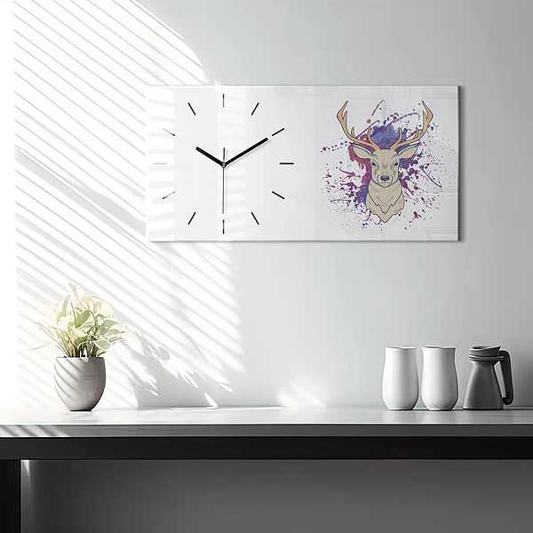 Horizontale Uhr mit motiv Vektor-Illustration eines Rehs