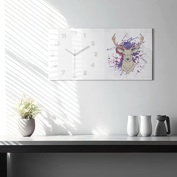 Horizontale Uhr mit motiv Vektor-Illustration eines Rehs