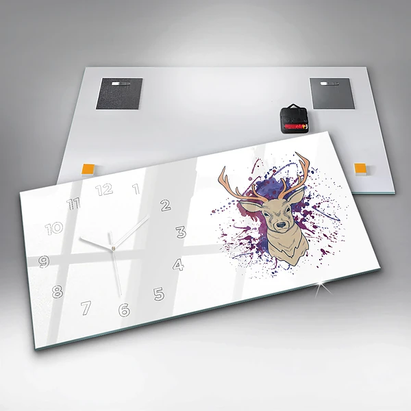 Horizontale Uhr mit motiv Vektor-Illustration eines Rehs