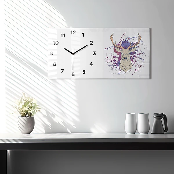 Horizontale Uhr mit motiv Vektor-Illustration eines Rehs
