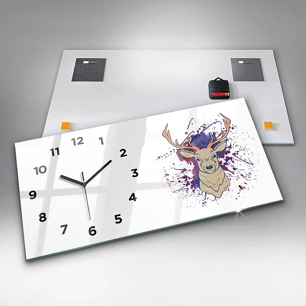 Horizontale Uhr mit motiv Vektor-Illustration eines Rehs