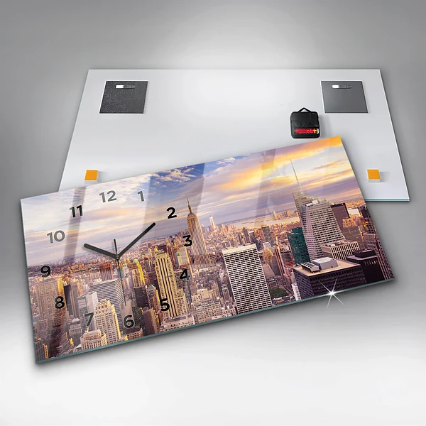 Horizontale Uhr mit motiv Sonnenuntergang New York