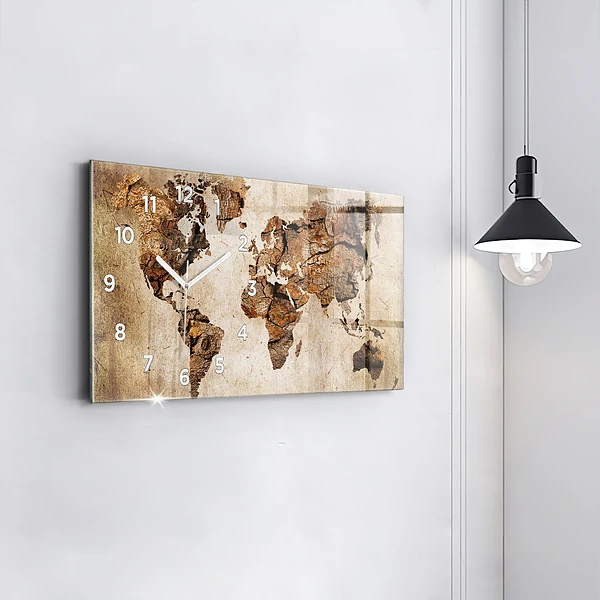 Horizontale Uhr Alte Weltkarte