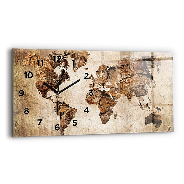 Horizontale Uhr Alte Weltkarte