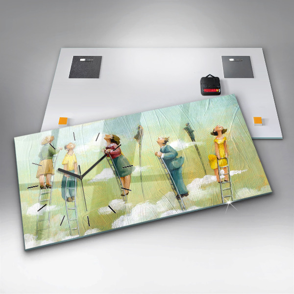 Horizontale Uhr Menschen auf einer Leiter