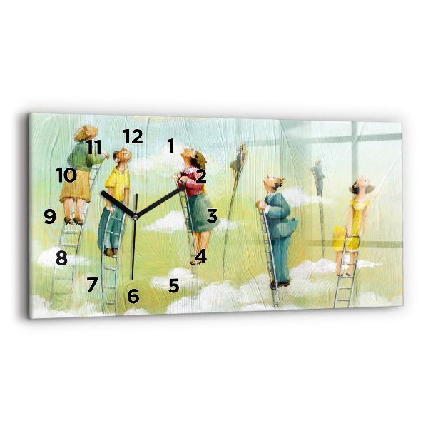 Horizontale Uhr Menschen auf einer Leiter