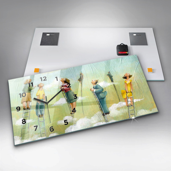 Horizontale Uhr Menschen auf einer Leiter