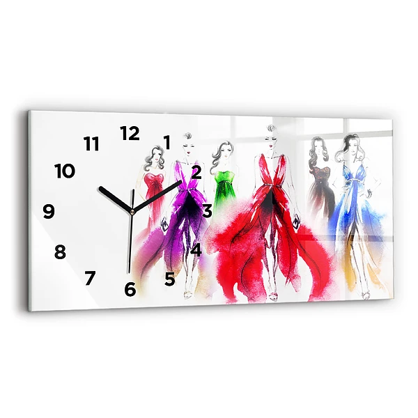 Horizontale Uhr Frauen in bunten Kleidern