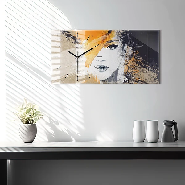 Horizontale Uhr Portrait einer Frau abstrakt