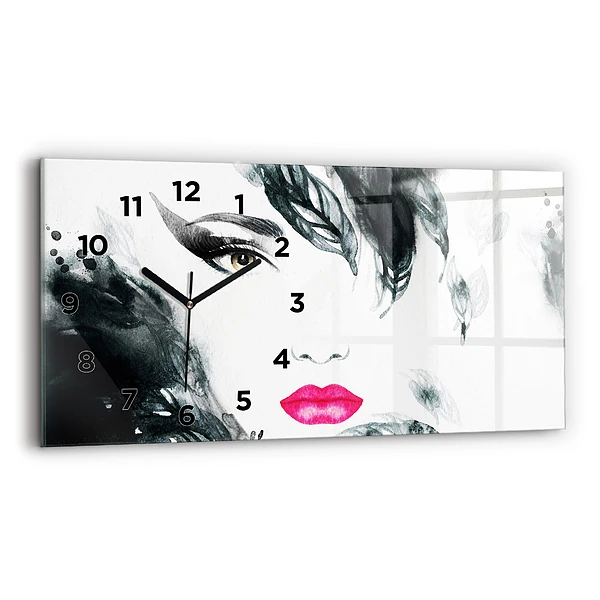 Horizontale Uhr Porträt einer Frau mit roten Lippen