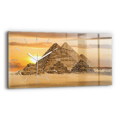 Horizontale Uhr mit motiv Pyramiden und Sonnenuntergang