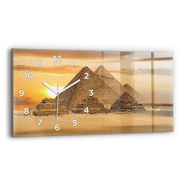 Horizontale Uhr mit motiv Pyramiden und Sonnenuntergang