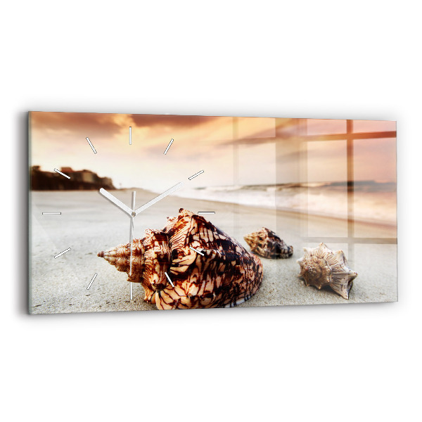 Horizontale Uhr mit motiv Muschel am Strand