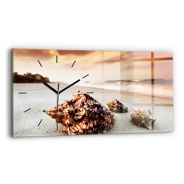 Horizontale Uhr mit motiv Muschel am Strand