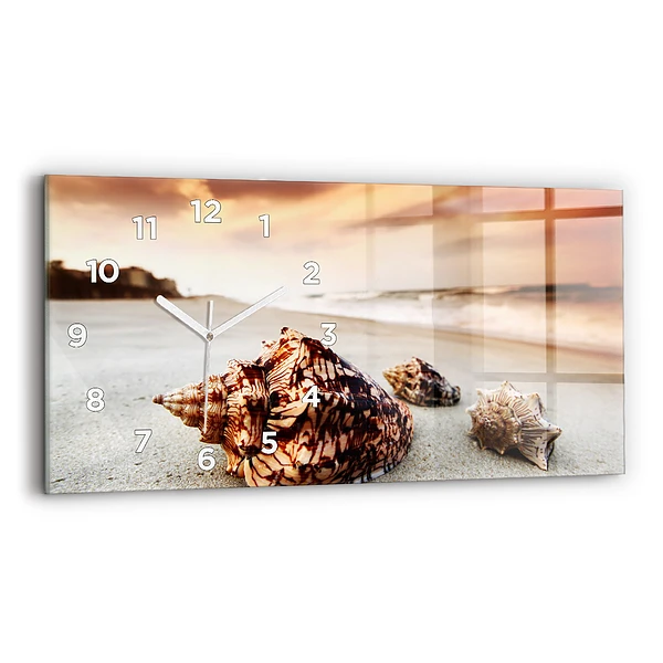 Horizontale Uhr mit motiv Muschel am Strand