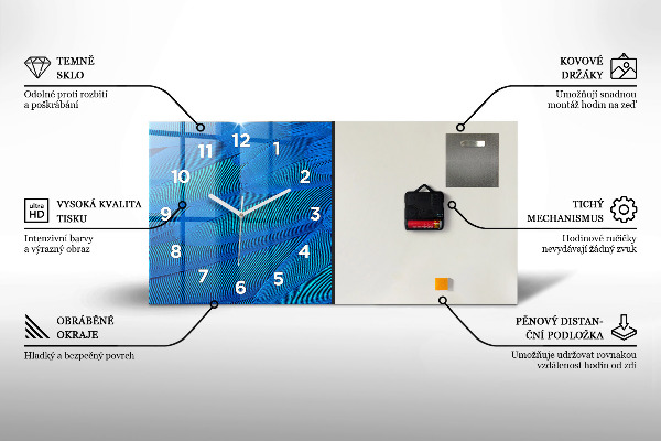 Horizontale Uhr mit motiv Dreiecke geometrisches Muster