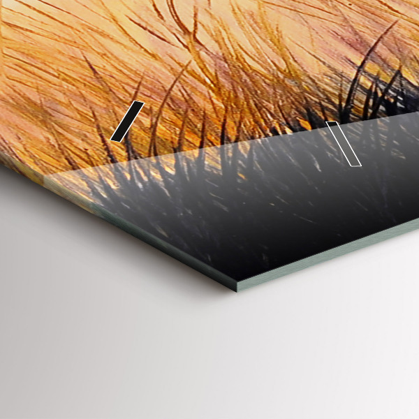 Horizontale Uhr mit motiv Kraniche bei Sonnenuntergang