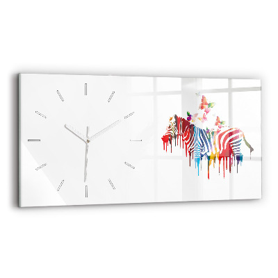 Horizontale Uhr mit motiv Buntes Zebra