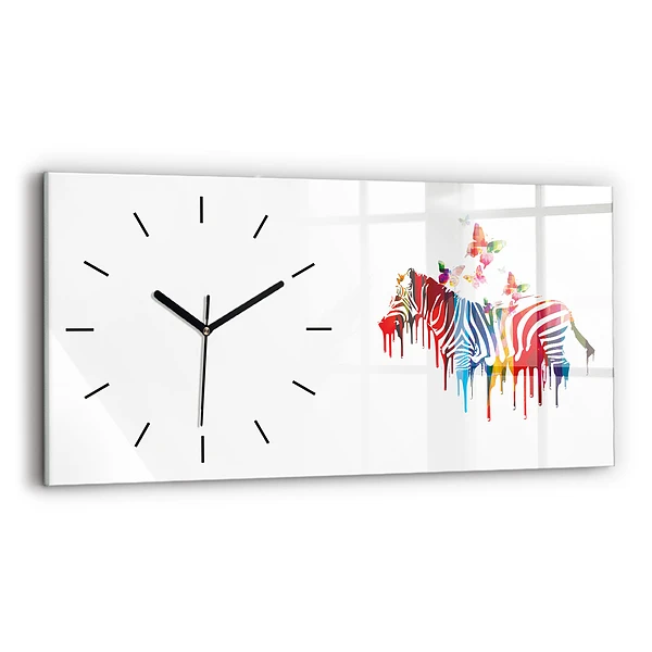 Horizontale Uhr mit motiv Buntes Zebra