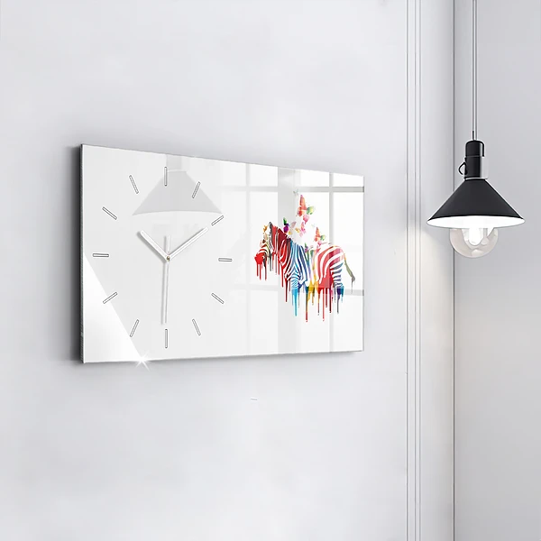 Horizontale Uhr mit motiv Buntes Zebra