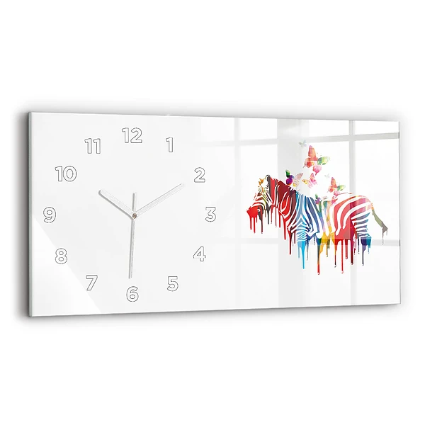 Horizontale Uhr mit motiv Buntes Zebra