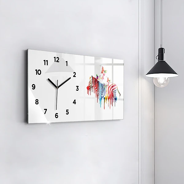 Horizontale Uhr mit motiv Buntes Zebra