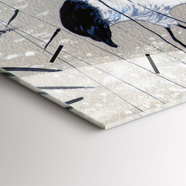 Horizontale Uhr Kraniche im Schilf