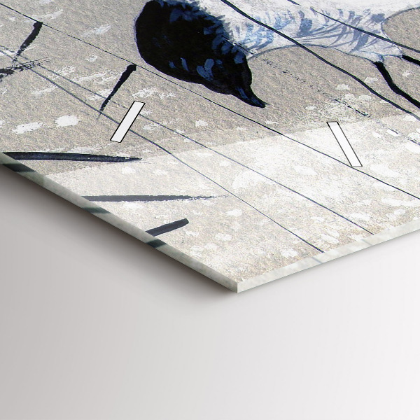 Horizontale Uhr Kraniche im Schilf