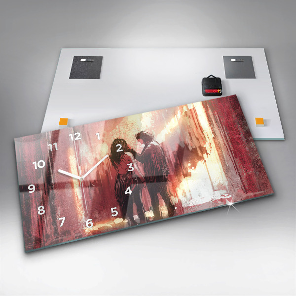 Horizontale Uhr mit motiv Junges verliebtes Paar