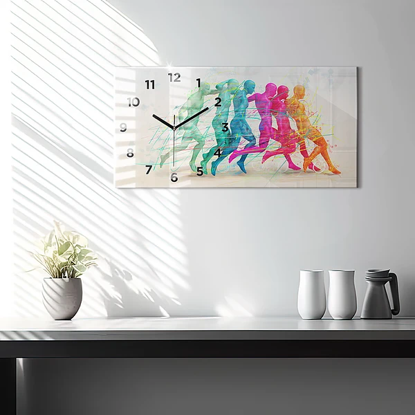 Horizontale Uhr Bunte Menschen