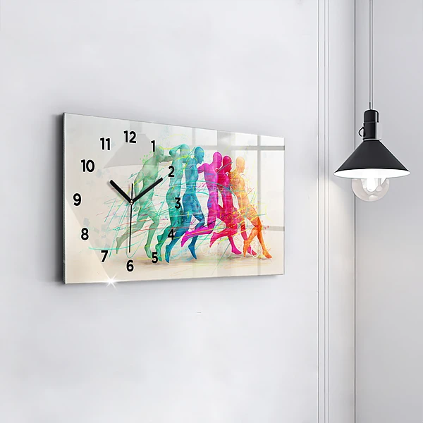 Horizontale Uhr Bunte Menschen