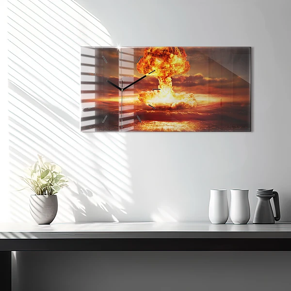 Horizontale Uhr Atombombenexplosion