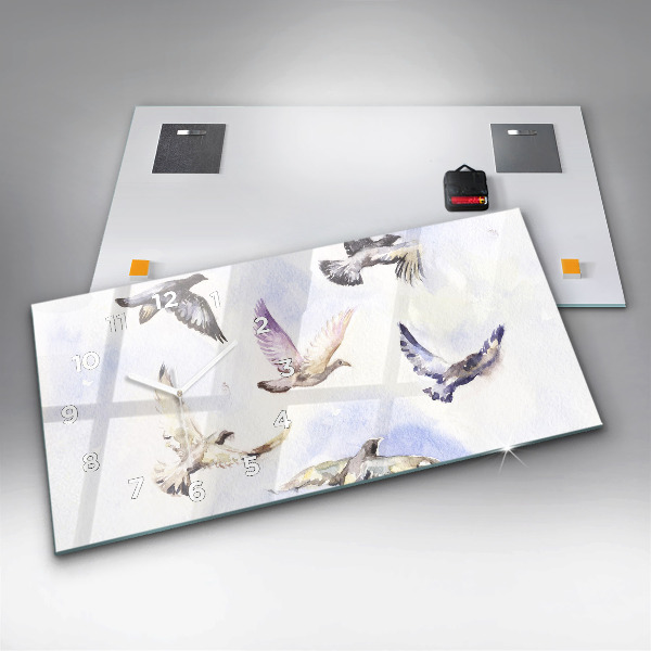 Horizontale Uhr mit motiv Fliegende Vögel