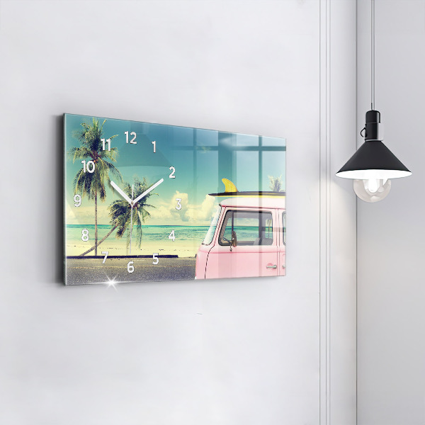 Horizontale Uhr mit motiv Auto mit Surfbrett